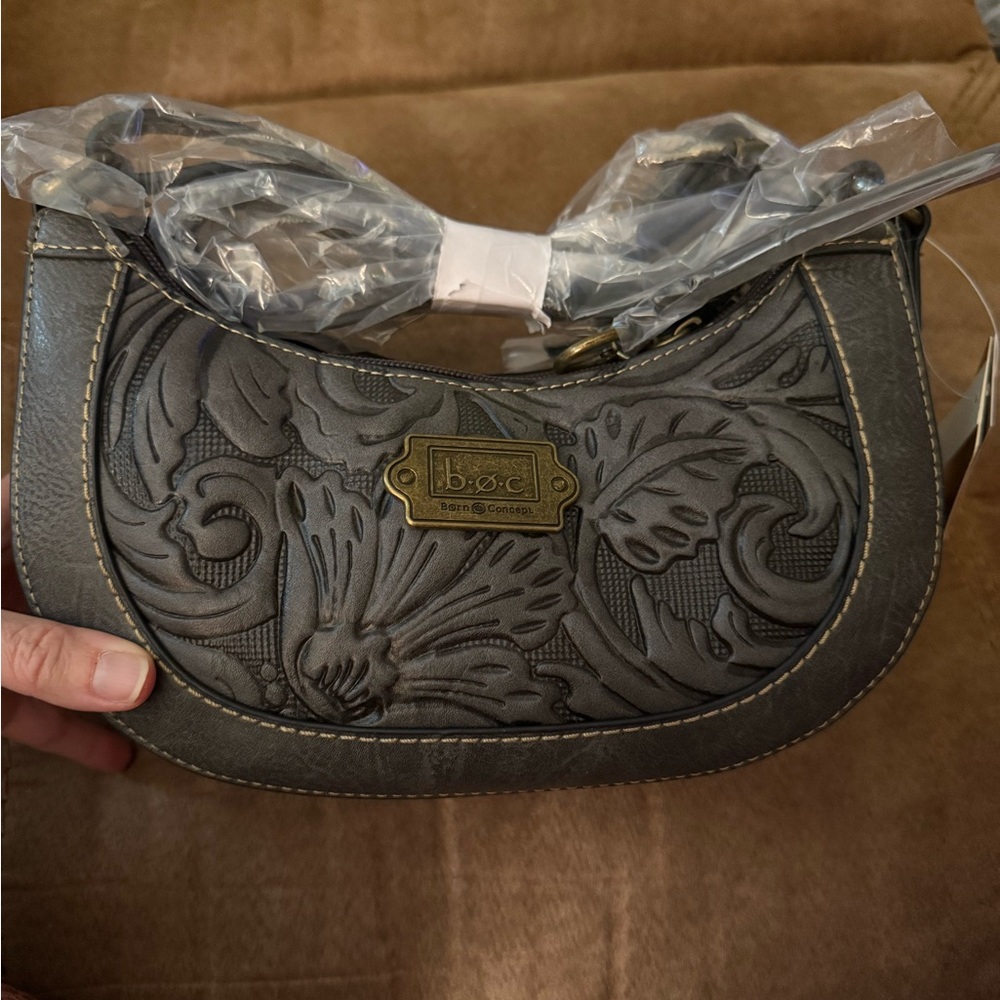 B.O.C. (Born Concept) Charcoal Gray Crossbody Bag - Picture 1 of 5